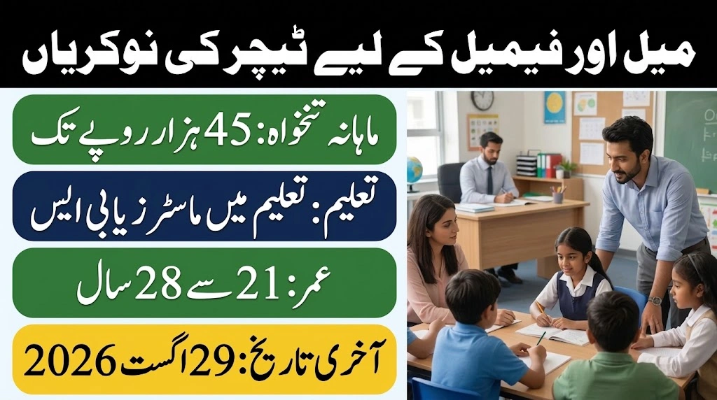 School Teaching Interns (STIs) Jobs 2026 Faisalabad