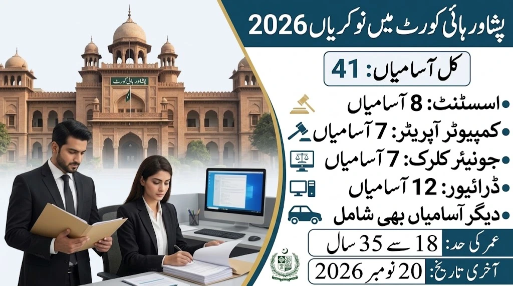 Peshawar High Court Jobs 2026 via ETEA: 41 Vacancies, Eligibility & Apply Online