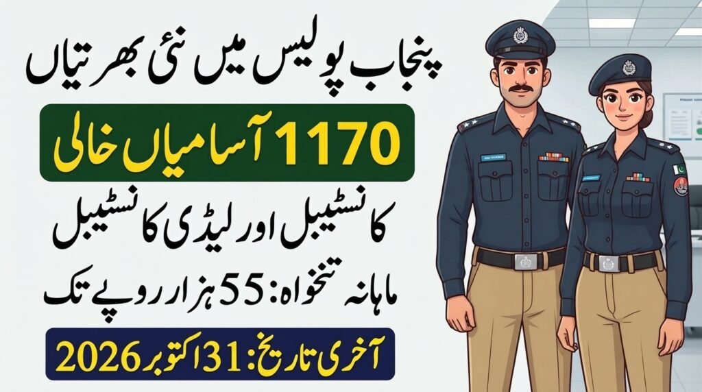 Punjab Police Constable Jobs 2026 — 1170 Vacancies, Eligibility & Apply Online Last Date